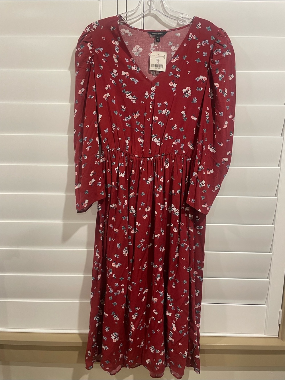 Banana Republic Red Floral Maxi Dress
